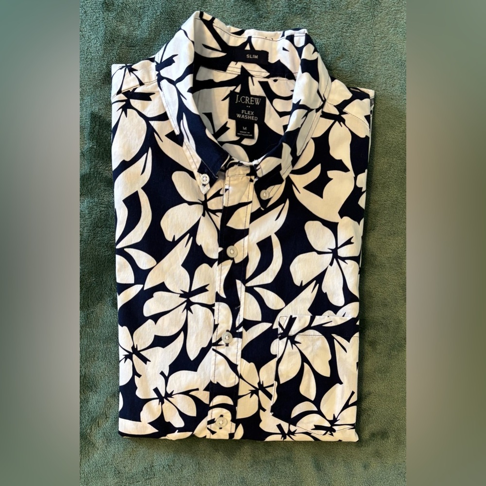 J Crew Men’s New Imaged Flex Washed Shirt, Size: M. (5059)